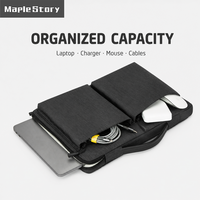 Housse pour ordinateur portable avec logo personnalisé, poignée, deux poches organisatrices sur le devant, rembourrée, pour ordinateur portable professionnel de 13 à 14 pouces