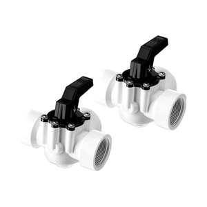 2 pezzi bianco 1 1/2 pollici 3 vie filettato femmina ABS PVC per piscina deviatore valvola di ricambio in plastica per piscina e spa - Product Image 1