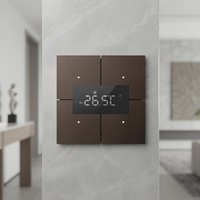 Système d'automatisation de bâtiment intelligent KNX EIB Smart Life en aluminium, 4 interrupteurs muraux tactiles Wi-Fi avec contrôle de la température