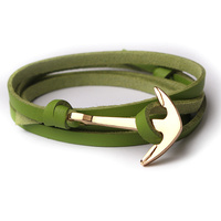 Bracelet de poignet d'hameçon vintage d'été Fancy Day Bracelet en cuir multicouche tissé à la main Bracelet d'ancre à la mode pour hommes