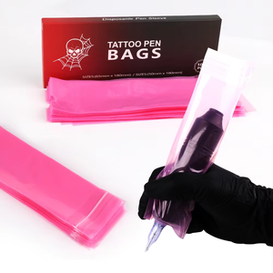 Bolígrafo de plástico impermeable desechable autoadhesivo <span class=keywords><strong>tipo</strong></span> envoltura de máquina fundas de <span class=keywords><strong>manga</strong></span> de <span class=keywords><strong>tatuaje</strong></span> bolsa de bolígrafo de <span class=keywords><strong>tatuaje</strong></span> rosa para PMU inalámbrico - Product Image 2