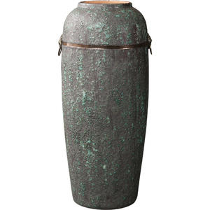 Florero de cerámica Vintage <span class=keywords><strong>para</strong></span> suelo de cerámica, jarrón grande <span class=keywords><strong>para</strong></span> patio, sala de estar, decoración de anillo de cobre - Product Image 1