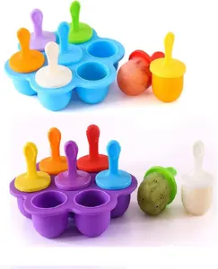 Baby food Plastic Sticks silicone Ice Pop Mold for ice cream home DIY silicon ice popsicles mold tray