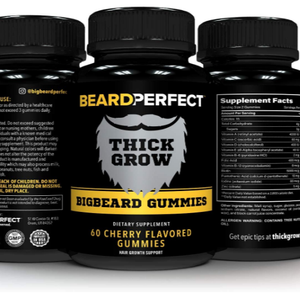 Gomitas para crecimiento de la barba para hombre, productos para crecimiento de la barba, suplemento para crecimiento de la barba - Product Image 1