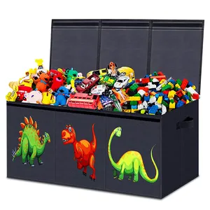 Boîte de rangement de jouets personnalisée exquise, pliable, bon marché, grande capacité, pliable, panier de rangement de jouets pour enfants avec dessin animé