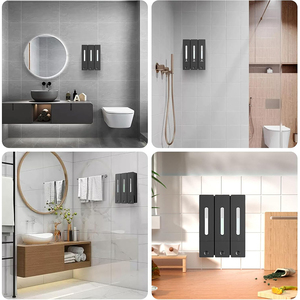 Khách sạn phòng tắm ABS 3 buồng 400ml Wall Mount xà phòng và vòi hoa sen gel dầu gội <span class=keywords><strong>Dispenser</strong></span> chai - Product Image 3