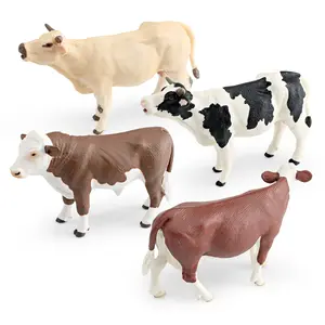 HY儿童认知模拟农场动物奶牛模型Flavih公牛Charolais牛牧场装饰