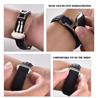 Bracelet de montre JUELONG classique sans boucle en toile de voile imperméable, bracelet de montre synthétique gaufré avec fermoirs déployants