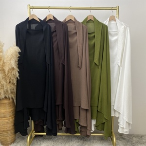 2339 #   Nouveau Khimar Long en Crêpe Bulle, Design Spécial Tendance avec Trou Latéral, avec Petit Cordon, Abaya Ramadan, Hijab Khimar - Product Image 6