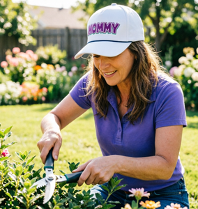 หมวกกอล์ฟเชือกผูกแบบกำหนดเอง หมวกกลางแจ้ง 5 ชิ้น พร้อมโลโก้แบบกำหนดเอง หมวกเบสบอลสีขาว หมวกแม่ - Product Image 5
