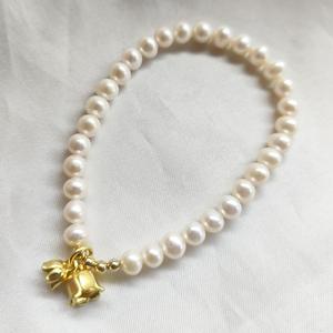 Linglan Good Quality Freshwater Pearl <b>Bracelet</b> 5-6mm Smooth Clean <b>Elastic</b> Thread Flower Accessories Pearl <b>Bracelets</b> Bangles - Product Image 3