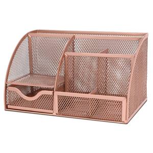 Black <strong>Desk</strong> Organizers Office Mesh <strong>Desk</strong> <strong>Tidy</strong> <strong>Organiser</strong> 6 Components Pen Holder with Drawer Multifunctional Stationary <strong>Organiser</strong> - Product Image 4