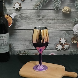 Wholesale Ama Zon Hot Sell Colorful Gold Plated Color Electroplated Personalized <strong>Wine</strong> Glass <strong>Goblet</strong> for Wedding Event Decor - Product Image 6