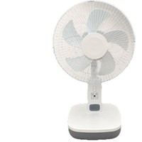 Ventilador Solar de 12 Pulgadas con Gran Flujo de Aire, Portátil, de Doble Uso, Control Remoto Mecánico, Cabezal Oscilante de Nueve Velocidades para el Hogar