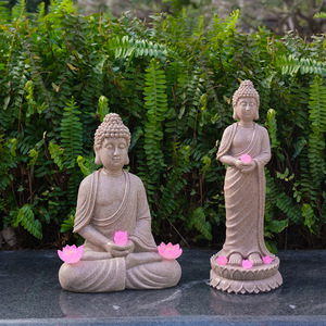 Statue de <span class=keywords><strong>Bouddha</strong></span> souriant transfrontalière, ornements de <span class=keywords><strong>jardin</strong></span> <span class=keywords><strong>zen</strong></span> chinois, lampe de <span class=keywords><strong>jardin</strong></span> solaire extérieure étanche <span class=keywords><strong>pour</strong></span> le jardinage - Product Image 3