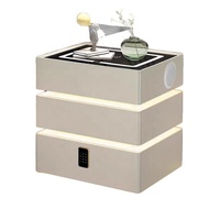Table de chevet intelligente, design moderne et minimaliste, lumière tactile, haut-parleur Bluetooth, légère, luxueuse, multifonctionnelle, pour chambre à coucher