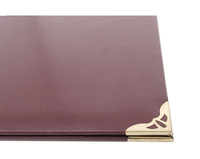 Couverture de certificat de titulaire de diplôme en similicuir PU avec coin en métal