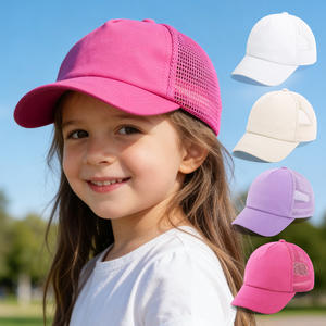 Nueva Gorra de Béisbol Moderna Lisa con Logotipo Bordado Personalizado, Gorra de Béisbol Rosa sin Estructura para Niños - Product Image 1