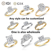 Bagues de fiançailles et de mariage personnalisées en argent S925, or véritable 9k, 14k, 18k, diamant de laboratoire HPHT CVD taille ovale pour femmes