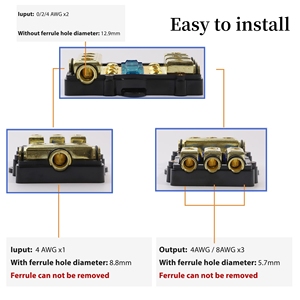 3 Way Audio ANL Fuse Holder 60/100 Amp Fusible Distribution Block Car Stereo Video Splitter Amplifier For Boat Trolling Motor - Product Image 5