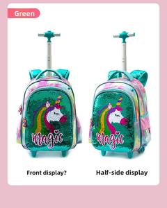 Sac <span class=keywords><strong>à</strong></span> dos <span class=keywords><strong>à</strong></span> <span class=keywords><strong>roulettes</strong></span> pour enfants le plus vendu, grande capacité, imperméable, motif dessin animé, pour 3-6 ans, en nylon avec fermeture éclair - Product Image 6