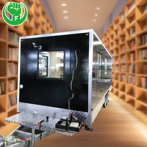 Remolque de Biblioteca de Acero Inoxidable Personalizado de 7 m con Diseño de 4 Ruedas para Puesto de Noticias y Quiosco de Libros, Carro Móvil - Product Image 4