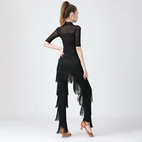 Pantalon à franges de grande taille pour danse latine, pantalon de combat de taureau, costume de danse jazz tango pour femmes