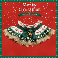 Nouveau Bavoir en dentelle de Noël en coton uni pour chats et chiens, transfrontalier, réglable, accessoire tour de cou, pour tous