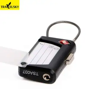 Safety Luggage Cable Combination Lock With Label 3 Digit Lock Combination Travel TSA Lock
