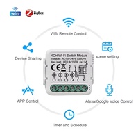 Interrupteur intelligent WiFi Zigbee avec commande vocale, application Tuya, mini disjoncteur intelligent pour la maison, 1, 2, 3 ou 4 voies, relais de lumière