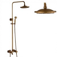 Ensemble de robinetterie de douche murale apparente, style rétro européen, monocommande, en acier inoxydable chromé, avec barre coulissante et fonction pause