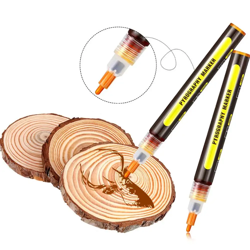 Scorch कलम मार्कर, Pyrography मार्कर लकड़ी जलती कलम के लिए DIY लकड़ी चित्रकारी, की जगह लकड़ी जलती लोहे के उपकरण, आसान और सुरक्षित