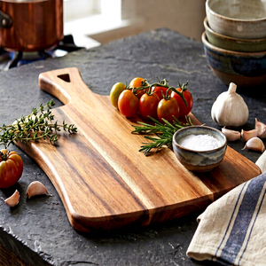 Planche à découper rectangulaire décorative en bois d'acacia et bambou, durable, pour servir la pizza et couper le fromage en cuisine (vente en gros) - Product Image 1