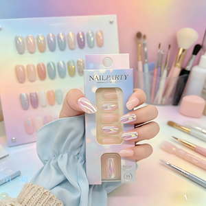 <span class=keywords><strong>Uñas</strong></span> Postizas <span class=keywords><strong>de</strong></span> Color Aurora Nude, ABS, Cobertura Total, Diseño Cuadrado Mediano, Reutilizables, <span class=keywords><strong>Acrílicas</strong></span>, para Dedos, 24 Piezas - Product Image 1