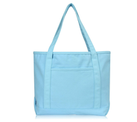 Gelory Sac fourre-tout en toile de coton personnalisé recyclé de couleur avec logo de taille avec poches intérieures et extérieures