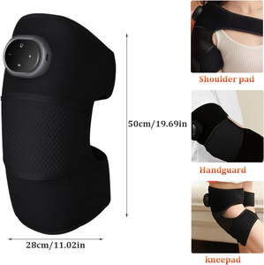 Almohadilla de masaje de rodilla calentada y vibratoria, botón inteligente, multinivel ajustable, pantalla LED - Product Image 2