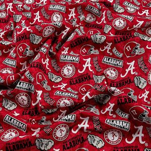 NCAA <span class=keywords><strong>Alabama</strong></span> Crimson Geprint Ademend Terry Stof 100% Katoen 280gsm Medium Gewicht Rood/Wit/Grijs/Zwart voor Meisjes Jongens - Product Image 4