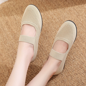 Zapatillas <span class=keywords><strong>de</strong></span> deporte informales <span class=keywords><strong>de</strong></span> verano para mujer, zapatos planos <span class=keywords><strong>de</strong></span> vestir transpirables plegables con plantilla <span class=keywords><strong>de</strong></span> EVA, zapatos planos sin cordones para damas - Product Image 4