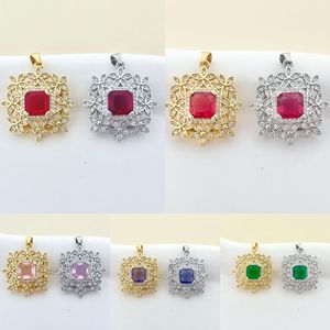 Collier avec pendentif fleur pour femme, micro-serti de zircon et entièrement orné de diamants, bijoux en alliage de zinc, cadeau pour femme - Product Image 1