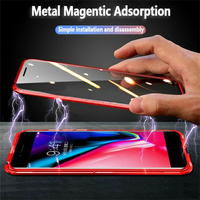 Protection 360 Adsorption magnétique Housse en verre trempé pour iPhone SE 2020