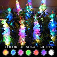 Lampe de jardin LED solaire imitation jacinthe, étanche IP65, lumière LED blanc chaud, batterie pour décoration extérieure et paysagère