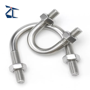 Vendita calda all'ingrosso 304 in acciaio inox a forma di <span class=keywords><strong>U</strong></span> fibbia bullone vite morsetto <span class=keywords><strong>U</strong></span>-clip filetto con combinazione di dado - Product Image 3