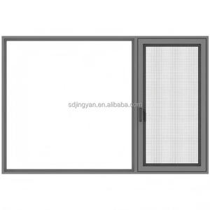 Fenêtre battante en aluminium isolante thermiquement avec grille de protection horizontale en acier inoxydable. Performances d'étanchéité élevées <span class=keywords><strong>et</strong></span> résistantes au vent. pour appartement - Product Image 4