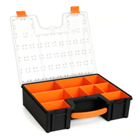 Boîte de rangement transparente en PC, boîte à vis, clous et bijoux empilable avec séparateurs