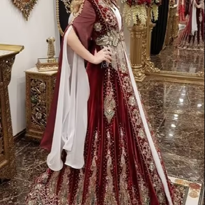 2019 Beautiful Moroccan <b>Kaftan</b> with Heavy Embroidery Work Classy Wedding Dress for Indian & Pakistani Clothing - Product Image 5