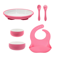 Nouvelle Tendance : Ensemble Repas pour Tout-Petits – Assiette en Silicone et Porcelaine pour Enfants avec Manchon en Silicone et Assiettes à Ventouse pour Tout-Petits