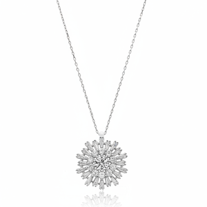 Arrondi avec baguette forme Zircon pierre pendentif à breloque turc fait à la main en gros 925 bijoux en argent Sterling - Product Image 2