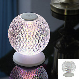 Lampe de chevet sans fil tactile en verre cristal haut de gamme, style luxe léger, veilleuse d'ambiance, ornement décoratif pour commode - Product Image 4