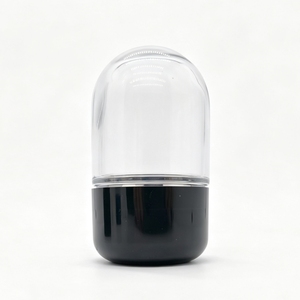 Barattolo in Vetro a Cupola Personalizzato da 3,5g con Coperchio Nero a Prova di Bambino, Contenitore in Vetro da 3oz 4oz <span class=keywords><strong>per</strong></span> Conservazione di <span class=keywords><strong>Erbe</strong></span> e Fiori Secchi - Product Image 1