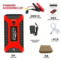Jump Starter Mobil 12V Portabel, Booster Aki Mobil, Power Bank Darurat untuk Memulai Mesin Kendaraan